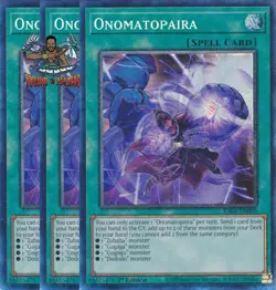 Yugioh! 3x Onomatopaira RA04-EN089 Collector's Rare 1st Ed NM - Image 1