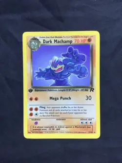 Pokemon Cards: Team Rocket 1st Edition Rare: Dark Machamp 27/82 - Image 1