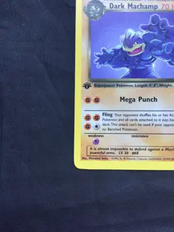 Pokemon Cards: Team Rocket 1st Edition Rare: Dark Machamp 27/82 - Image 5