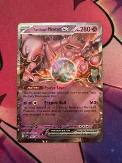 Team Rocket's Mewtwo ex 205 Promo Holo Box Exclusive SVP NM English Pokemon Card - Image 1