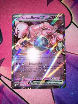Team Rocket's Mewtwo ex 205 Promo Holo Box Exclusive SVP NM English Pokemon Card - Image 2
