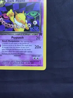 Pokemon Cards: Team Rocket 1st Edition Rare: Dark Hypno 26/82 - Image 4