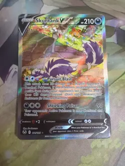Pokemon TCG Skuntank V 181/195 Silver Tempest Alternate Full Art Holo Card NM - Image 1