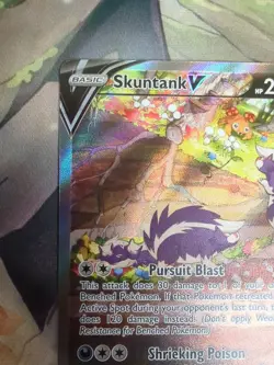Pokemon TCG Skuntank V 181/195 Silver Tempest Alternate Full Art Holo Card NM - Image 3