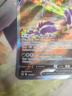 Pokemon TCG Skuntank V 181/195 Silver Tempest Alternate Full Art Holo Card NM - Image 4
