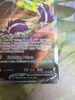 Pokemon TCG Skuntank V 181/195 Silver Tempest Alternate Full Art Holo Card NM - Image 5