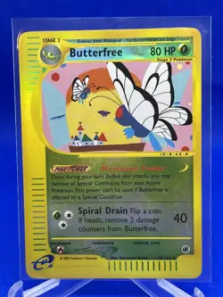 Butterfree Reverse Holo Rare Expedition 38/165 Pokemon Vintage WOTC Card Played - Image 1