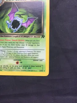 Pokemon Cards: Team Rocket 1st Edition Rare: Dark Golbat 24/82 - Image 4