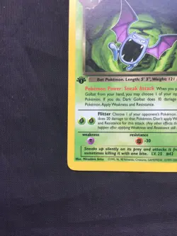 Pokemon Cards: Team Rocket 1st Edition Rare: Dark Golbat 24/82 - Image 5
