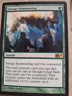 1x Savage Summoning (194) Magic 2014 LP MTG Magic the Gathering x1 MKE - Image 1