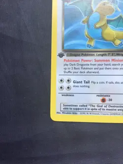 Pokemon Cards: Team Rocket 1st Edition Rare: Dark Dragonite 22/82 - Image 5