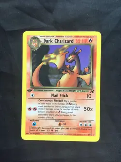 Pokemon Cards: Team Rocket 1st Edition Rare: Dark Charizard 21/82 - Image 1