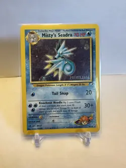 Prerelease Misty's Seadra 9/132 Gym Heroes Holo Rare Vintage Pokemon Card - Image 1