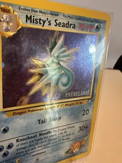 Prerelease Misty's Seadra 9/132 Gym Heroes Holo Rare Vintage Pokemon Card - Image 2