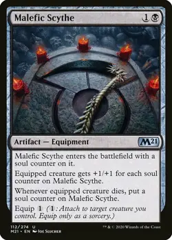 MTG Core 2021 U Malefic Scythe #112 PLAYSET x4 4x - Image 1