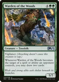 MTG Core 2021 U Warden of the Woods #213 PLAYSET x4 4x - Image 1