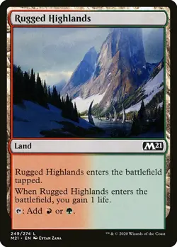 MTG Core 2021 C Rugged Highlands #249 PLAYSET x4 4x - Image 1