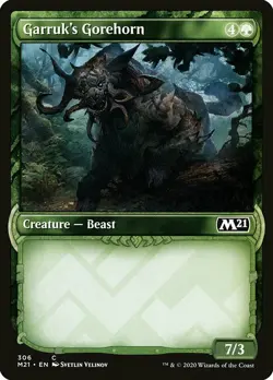 MTG Core 2021 SHOWCASE C Garruk's Gorehorn #306 PLAYSET x4 4x - Image 1