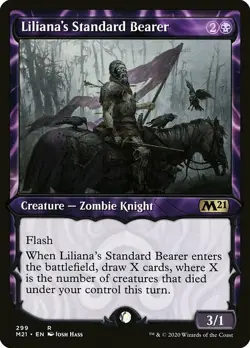 MTG Core 2021 SHOWCASE R Liliana's Standard Bearer #299 - Image 1