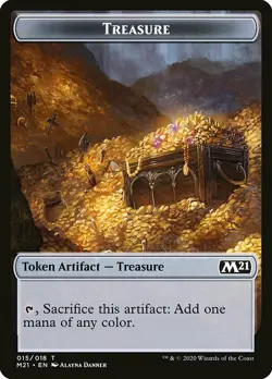 MTG Core 2021 Token Treasure #015 PLAYSET x4 4x - Image 1