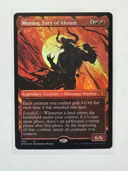 MTG - Moraug, Fury of Akoum - ZNR Zendikar Rising Foil Showcase 300 Mythic - Image 1