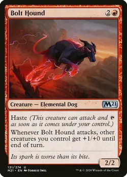 MTG Core 2021 *FOIL* U Bolt Hound #131 - Image 1