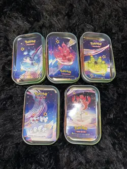 Pokemon Paldean Fates Mini Tins w/ Stickers And Art Cards NO PACKS Lot Set Of 5 - Image 3