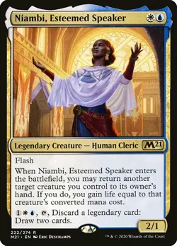 MTG Core 2021 *FOIL* R Niambi Esteemed Speaker #222 - Image 1