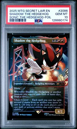 2025 MTG SECRET LAIR DROP SONIC: FRIENDS & FOES-FOIL SHADOW THE HEDGEHOG PSA 10 - Image 1