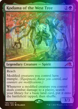 MTG Kodama of the West Tree (199p/155) Kamigawa Neon Dynasty Promos NM FOIL - Image 1