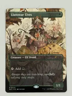 NM - Llanowar Elves Halo Foil 0039 MTG Secret Lair Encyclopedia of Magic - Image 1