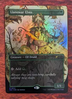 Llanowar Elves 0012 Near Mint NM FOIL SLC Secret Lair Encyclopedia Magic MTG - Image 1