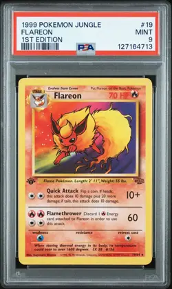 1999 Pokemon Jungle - Flareon #19 *** 1st EDITION *** PSA 9 - MINT - Image 2