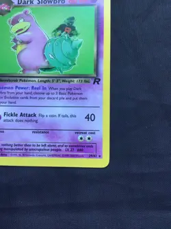 Pokemon Cards: Team Rocket 1st Edition Rare: Dark Slowbro 29/82 - Image 4