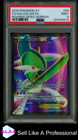 FA/GALAGLADI EX ROARING SKIES-GER POKEMON XY ROARING SKIES 2015 99 POP 1 PSA 9 - Image 1