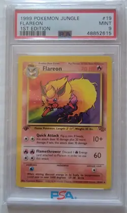 Pokemon 1999 Flareon #19 Jungle 1st Edition Mint PSA 9 - Image 1