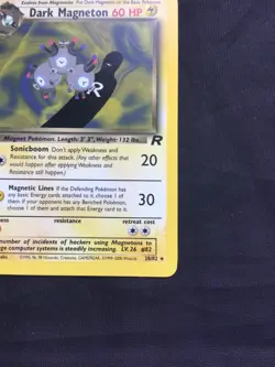 Pokemon Cards: Team Rocket 1st Edition Rare: Dark Magneton 28/82 - Image 4