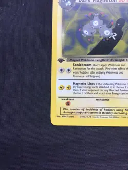 Pokemon Cards: Team Rocket 1st Edition Rare: Dark Magneton 28/82 - Image 5