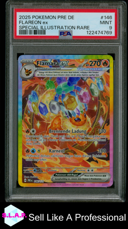 FLAMARA EX POKEMON 146 2025 PRISMATISCHE ENTWICKLUNG HOLO DEUTSCH PSA 9 - Image 1