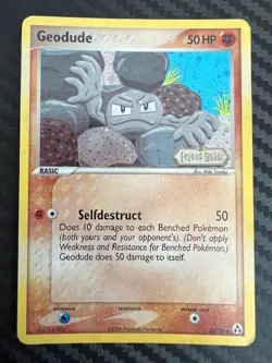 Pokemon TCG Geodude with SWIRL EX Legend Maker 53/92 Reverse Holo Common HP - Image 1