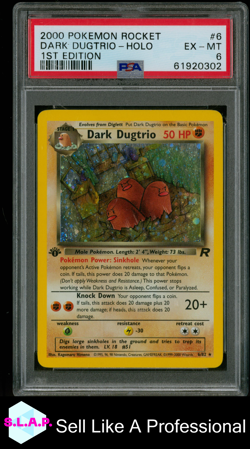 DARK DUGTIO POKEMON 6 2000 TEAM ROCKET HOLO ENGLISCH PSA 6 - Image 1