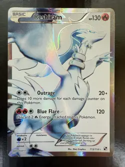 Pokemon Reshiram 113/114 (MP+) Zekrom 114/114 (MP) Black and White Holo Full Art - Image 2