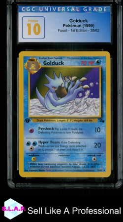 GOLDUCK FOSSIL - 1ST EDITION 35/62 POKEMON CGC 10 - Image 1