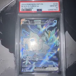 POKEMON 2024 Surging Sparks Ultra Rare Full Art BLACK KYUREM EX #218 PSA 10 Gem - Image 2