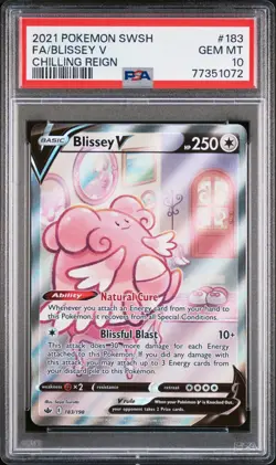 PSA 10 Blissey V Alternate Art 183/198 Chilling Reign Pokemon TCG - Image 1