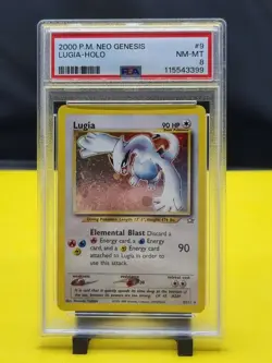 Pokemon Lugia 9/111 Neo Genesis Holo PSA 8 - Image 1
