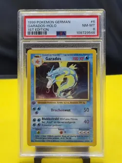 Pokemon Garados Gyarados 6/102 Base Set 1st Edition German Holo PSA 8 - Image 1
