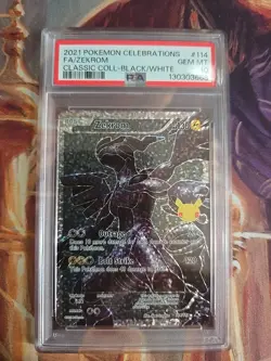 2021 POKEMON CELEBRATIONS FA/ ZEKROM #114 CLASSIC COLLECTION BLACK/WHITE PSA 10 - Image 1
