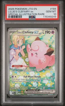 2025 POKEMON JTG EN-JOURNEY TOGETHER #184 LILLIE'S CLEFAIRY EX PSA 10 - Image 1