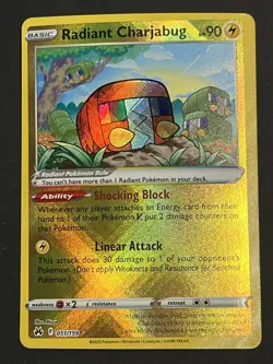 Pokemon TCG Radiant Charjabug Sword & Shield - Crown Zenith 051/159 Holo Radiant - Image 1